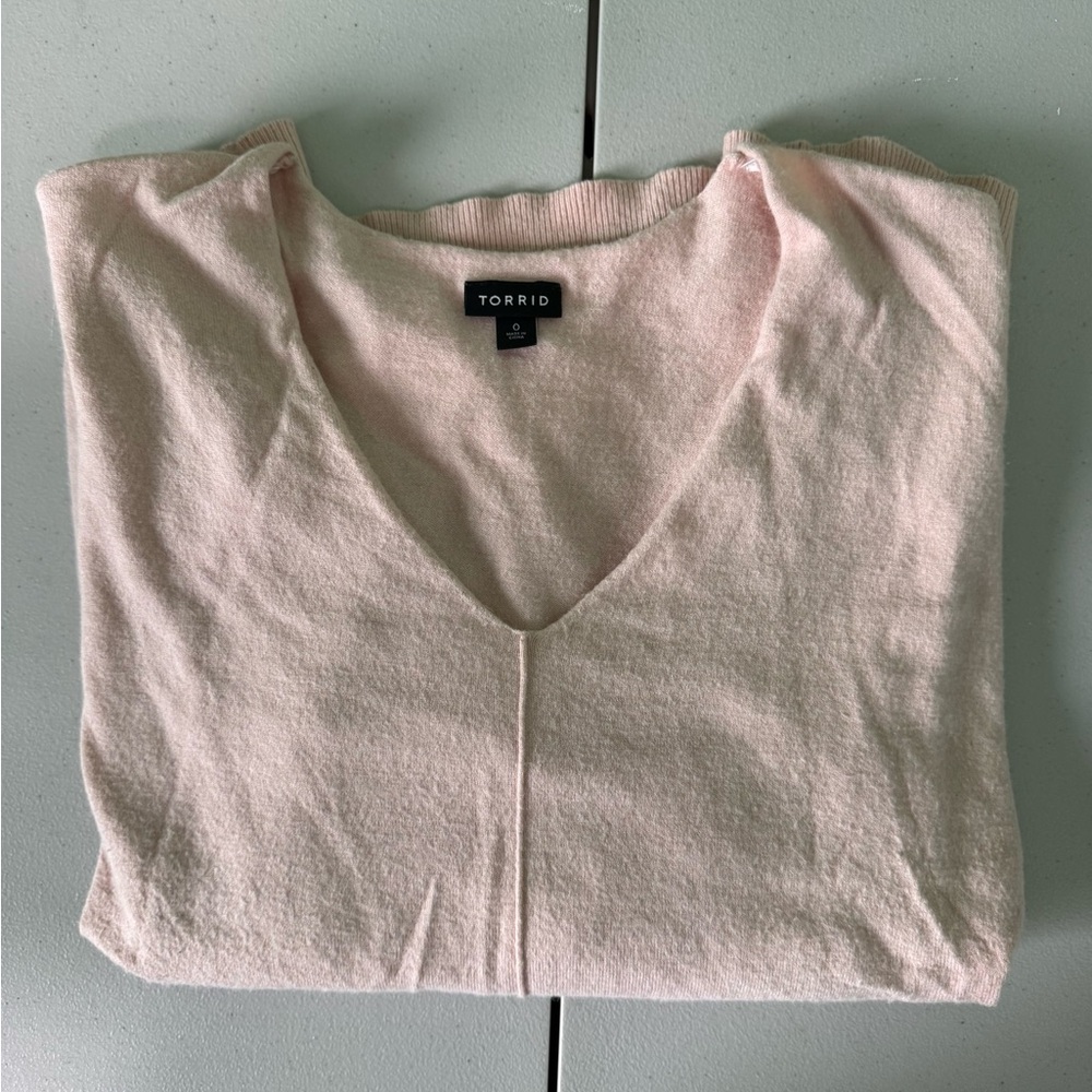 Torrid Soft Blush V-Neck Sweater